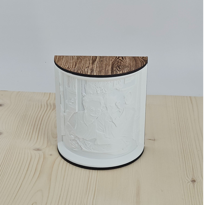 3D-Lithophan mit LED - Altholz Edition