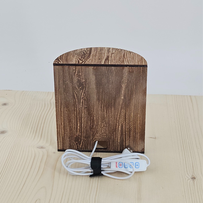 3D-Lithophan mit LED - Altholz Edition