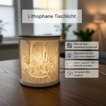 Personalisierbares 3D Lithophan mit LED Beleuchtung – Weihnachtsgeschenk aus Foto