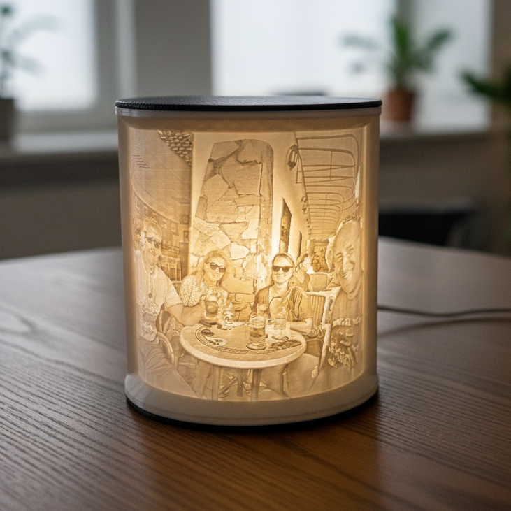 Personalisierbares 3D-Lithophan mit LED – Dein Foto als leuchtendes Weihnachtsgeschenk