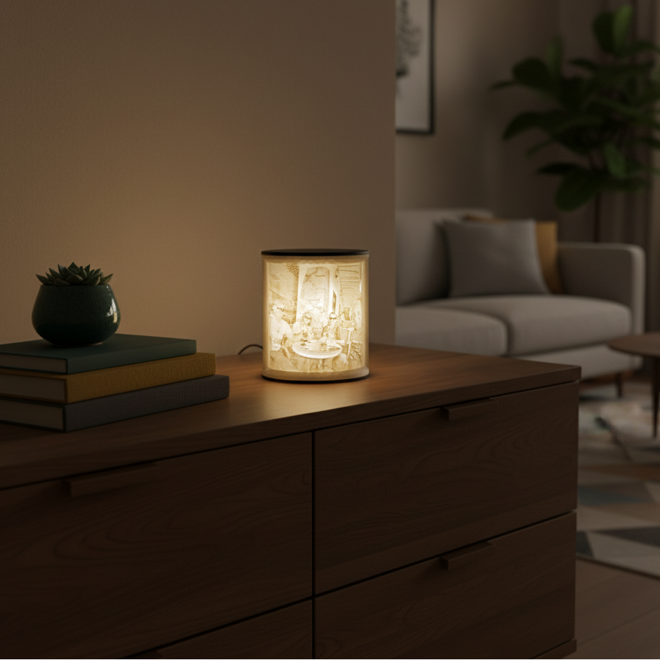 Personalisierbares 3D-Lithophan mit LED – Dein Foto als leuchtendes Weihnachtsgeschenk