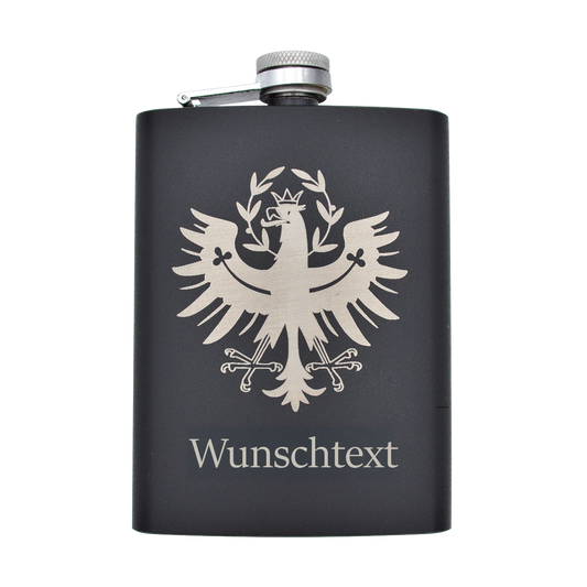 Flachmann mit Tiroler Adler, Wunschname