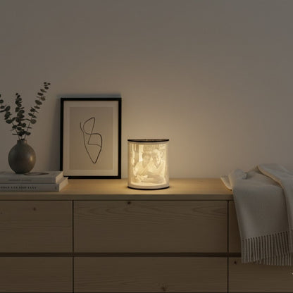 3D-Lithophan mit LED - Altholz Edition